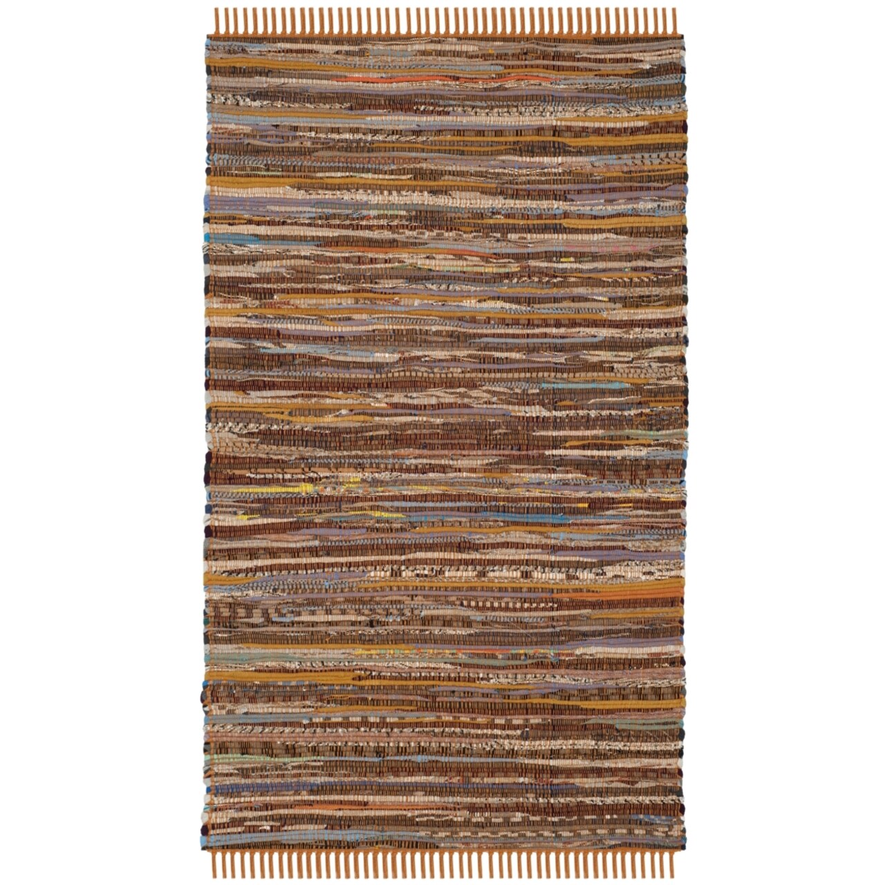 Safavieh Rag Rug Rar127N Handwoven Gold / Multi Rug Area Rug Carpet